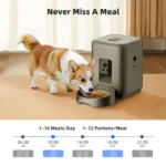 2L Automatic Pet Feeder Cat Smart Pet Feeder Wi-Fi & Camera Controlled feeder Dog & Cat Food Dispenser Remote App (No 5V 2A plug - Image 2