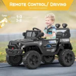 Electric Car Kid 12V Children's Ride On Off-Road Car Toys with Suspension Spring/LED Lights/Bluetooth/2 Speeds for 3 to 8 Years - Image 2
