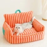 Cats Bed Stripe Bed Sofa Cushions Plush Houses and Habitats Puppy Pet Kitten Accessories Goods Mat Things Accessory - Image 3