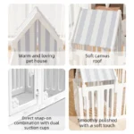 Pet Playpen with House Foldable Dogs Cats Fence Cage Indoor Puppy Safety Barrier Small Medium Dogs Anti-Escape Pets Enclosure - Image 2
