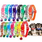 Cute Cat Dog Collars with Bell for Small Dogs Personalized Breakaway Dog Collars Luxury Designer for Cat Adjustable Accessories