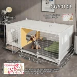 Christmas DIY Dog Cage for Small Dogs with Separate Toilet and Pulleys, Indoor Dog House for Bichon Frise and Teddy Dogs, Dog Cabinet - Image 2