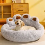 Dog Bed Winter Cat Pet Sofa Cute Bear Paw Shape Comfortable Pet Sleeping Beds For Small Medium Large Soft Fluffy Cushion Dog Bed - Image 3