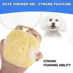 Silicone Soft Rubber Pet Massage Shower Brush with Builtin Shampoo Storage Self Cleaning Detangling for Dogs Cats Grooming Brush - Image 6