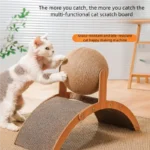 2 In 1 Wooden Cat Scratching Ball Sisal Scratch Board Durable Grinding Paw Toy Solid Wood Scraper For Cats Kittens Pet Supplies - Image 3