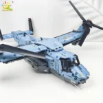 HUIQIBAO MOC 1389PCS V-22 Tiltrotor Aircraft Helicopter Building Block Children Military Airplane model Bricks Toy home Decor. - Image 5