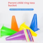 1 Set Outdoor Toy For Kid Adult Party Games Ring Toss Game Carnival Combo Kit Soft Plastic Cones Ring Toss Game - Image 3