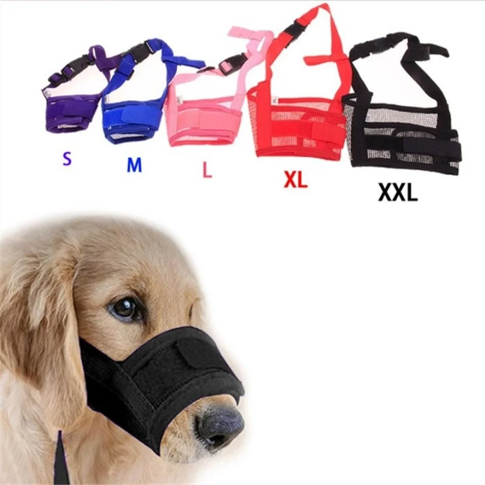 kf-Sc7b182a158c74dc281bd7beaca298d80Z Anti Barking Dog Muzzle For Small Large Dogs Adjustable Mesh Breathable Pet Mouth Muzzles For Dogs Nylon Straps Dog Accessories - Image 1