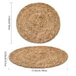 Pot Mats Handwoven Rattan Placemats Round Heat Insulation Mats Natural Woven Table Mats For Dining Home Wedding Decor - Image 3