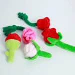 Stuffed Dog Toy Squeak Rose Flower Plush Chew Toy for Small and Dogs - Image 2