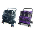 Multifunctional pet car Ultra-light two-seater pet buggy Detachable and washable trolley Universal pet car for cats and dogs - Image 6