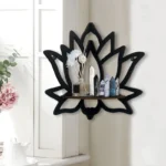 Wooden Lotus Hollow Decorative Rack Aromatherapy Organiser Essential Oil Candle Holder Wall Mounted Shelf Corner Shelf - Image 3