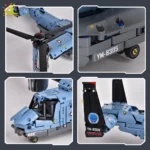 HUIQIBAO MOC 1389PCS V-22 Tiltrotor Aircraft Helicopter Building Block Children Military Airplane model Bricks Toy home Decor. - Image 4