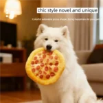Plush Dog Toy Doughnut Pizza Shape Pet Squeaky Toys for Small Large Dogs Cleaning Teeth Puppy Chew Sound Toy Pet Supplies - Image 2