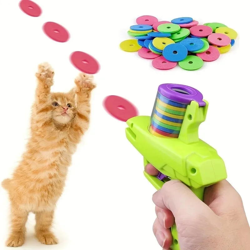 kf-Sd4e2d081522b4d6eb73b5ee31d908d3cU Mini Carrot Flying Disc Launcher Toy, Chew Proof Durable, Catnip Bell Stimulation, Interactive Fetch Game for Dogs Cats, Outdoor - Image 1