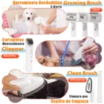 Multi-functional pet groomer and vacuum suction all-in-one Pet grooming set with shaving push and combing brush For dogs and cats - Image 3