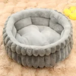 Round Plush Pet Bed for Cats & Rabbits, Thick Warming Donut Cushion with High Sides, No Assembly Needed Easy-Clean Small Dog Bed - Image 6