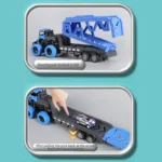 Deformable Rail Car Ejection Folding Big Truck Toys for Kids Container Transporter Playset Children Gift - Image 3