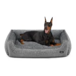 Feandrea dog bed Linen-look dog mat dog house raised edge suitable for extra large dogs 120x90x30 cm - Image 6