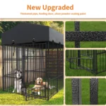 Heavy Duty Dog Kennel Welded Metal Playpen 64.9” Large Animal Cage for Outdoor And Indoor Use Pet Safety Barrier - Image 5