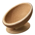 Handwoven Cat Bed with Solid Wood Base - 19.69 Inch Round Pet Nest for Indoor Cats, Stylish Natural Fiber Bedroom Furniture - Image 2