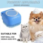 Silicone Soft Rubber Pet Massage Shower Brush with Builtin Shampoo Storage Self Cleaning Detangling for Dogs Cats Grooming Brush - Image 5