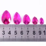 OLeeya Hot Pink Rose Mix Shapes Glass Flatback Sew-on Rhinestone Sewing Strass Crystals Diamond For Wedding Dress Decoration - Image 6