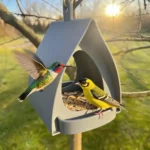 Bird Feeders for Outdoors Open Design Hanger with Top Hook Hut Shape Hangable Mounted Small Hummingbird Feeder for Outside