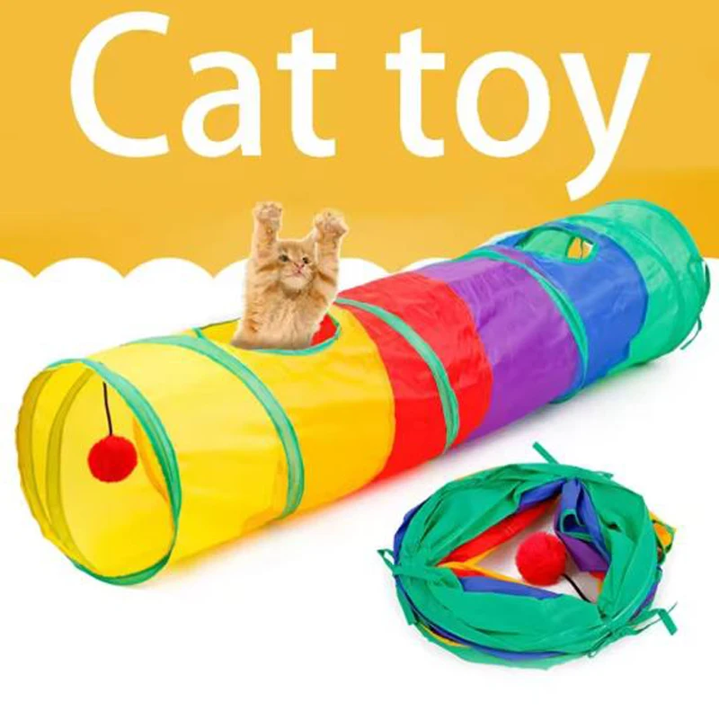 kf-Sef44f5906548424ba3a9ca7b4aa6ad255 Cat Tunnel Pet Tube Collapsible Play Toy Indoor Outdoor Kitty Puppy Toys for Puzzle Exercising Training - Image 1