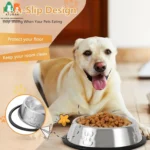 ATUBAN Stainless Steel Dog Bowl,Metal Cat Bowls for Food & Water, Non-Slip Pet Feeding Dish Bowl Rubber Base for Cats Puppy Dogs - Image 2