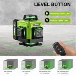 LFINE 4D Professional Laser Level 16 Lines Horizontal And Vertical With Remote Control 360°Self-leveling Laser Levels - Image 2