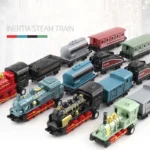 Mini Alloy Retro Steam Train Toy Kit Die-Cast Pull Back Simulation Steam Train Model Toys for 3-6 Years Old Kids Boys and Girls - Image 5