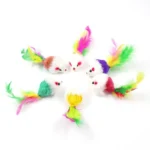 Soft Fleece False Mouse Cat Toys Colorful Feather Funny Playing Toys for Cats Interactive Toys Juguetes - Image 2