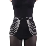 Women Sexy Leg Chain Harness garter Belt Waist Corset Belt Leather Harness Waists Thigh Harness Gothic Clothing Accessory