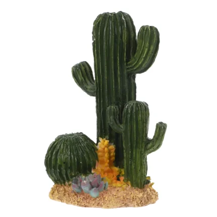 Large Artificial Cactus Decor for Reptile Terrarium Desert Habitat Simulation Resin Fake Cactus Plants for Tortoise Lizard Snake
