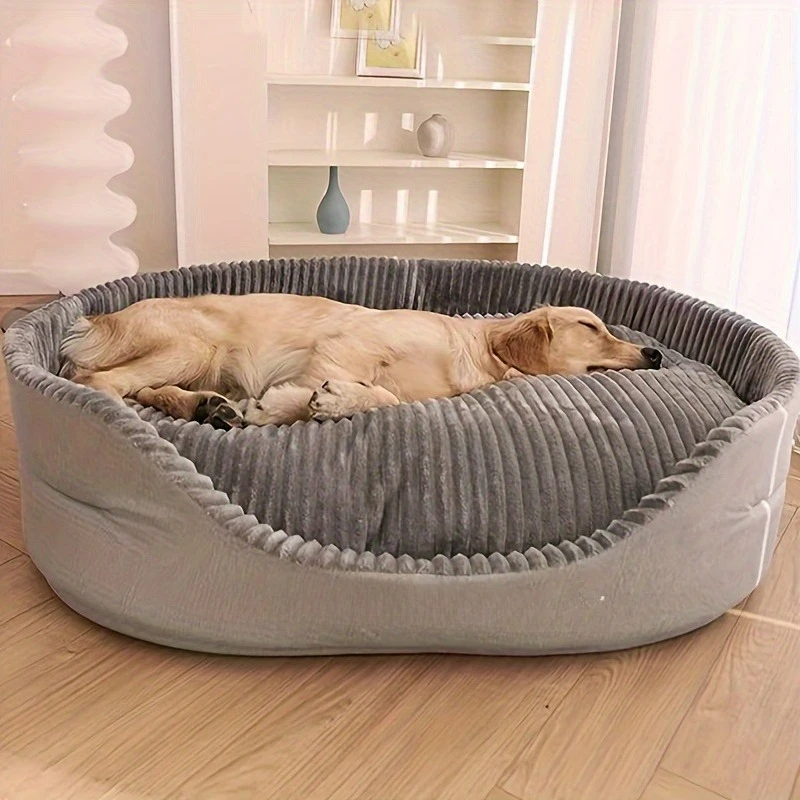 kf-Sf995670c3cf544179b6d0c6e07fb00d7K Deluxe Oval Dog Bed - Double-Sided Washable Pet Bed with Non-Slip Base, Removable Mat for All-Season Comfort, Suitable - Image 1