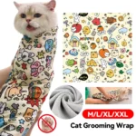 Cat Grooming Wrap Self-Adherent Cat Restraint Wrap Anti-Escape Cat Swaddle Burrito Wrap for Nail Trimming Cat Grooming Supplies