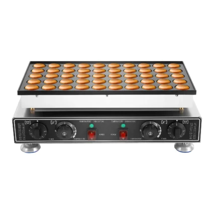 50 Hole Electric Pancake Maker 1700W Commercial, Non-Stick with Timer & Temp Control for Street Food/Cafe