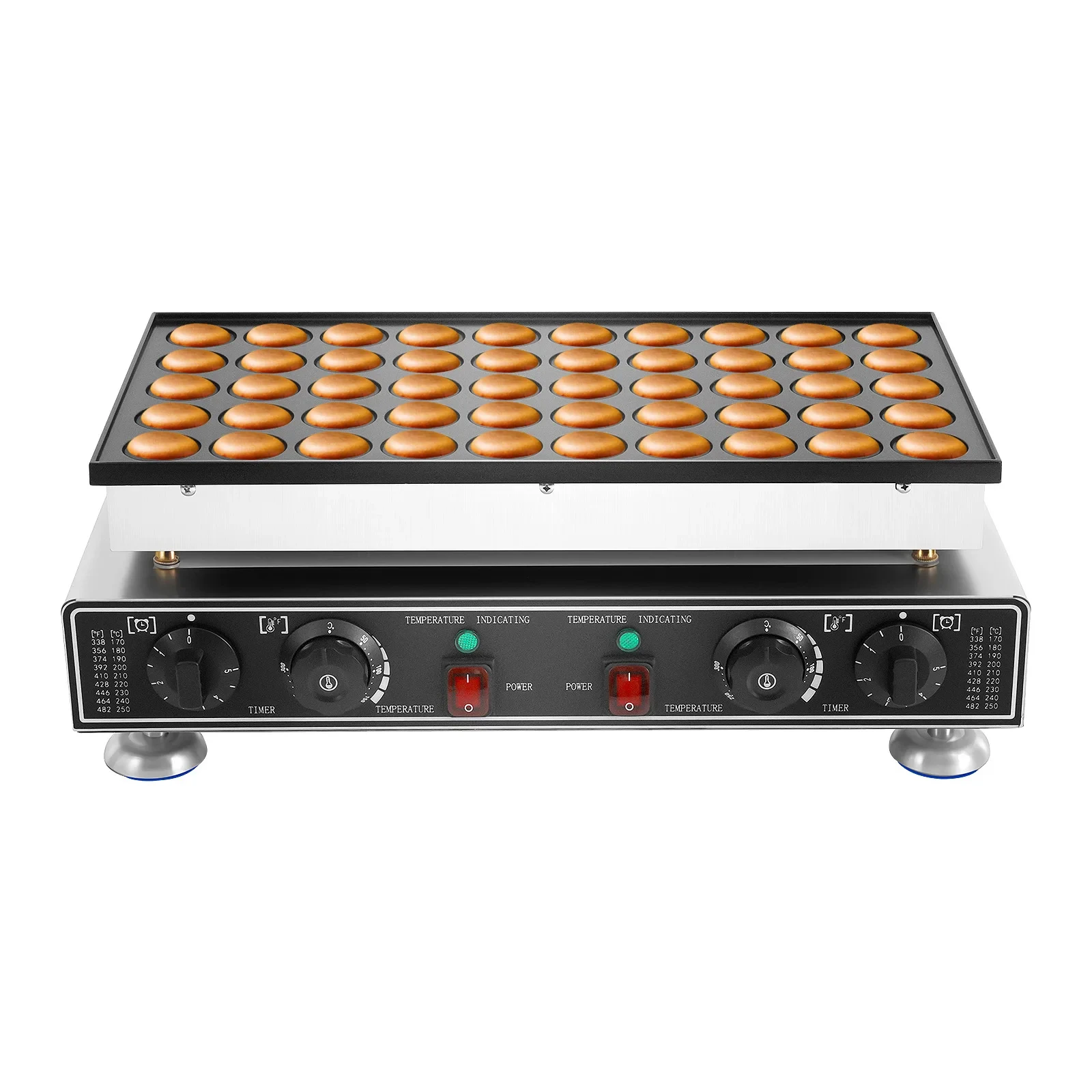 kf-A003cc2badaf54545829272d8d3d2b9cbC 50 Hole Electric Pancake Maker 1700W Commercial, Non-Stick with Timer & Temp Control for Street Food/Cafe - Image 1