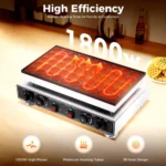 50 Hole Electric Pancake Maker 1700W Commercial, Non-Stick with Timer & Temp Control for Street Food/Cafe - Image 6