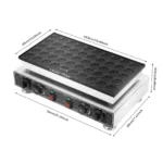 50 Hole Electric Pancake Maker 1700W Commercial, Non-Stick with Timer & Temp Control for Street Food/Cafe - Image 2