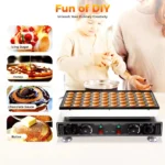 50 Hole Electric Pancake Maker 1700W Commercial, Non-Stick with Timer & Temp Control for Street Food/Cafe - Image 4