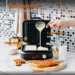 2200W Waffle Machine With LED Display Boxed Sensor 6 Degrees Flush Deep Plates For 2 Waffles Non-stick Coating - Image 5