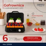 2200W Waffle Machine With LED Display Boxed Sensor 6 Degrees Flush Deep Plates For 2 Waffles Non-stick Coating - Image 2