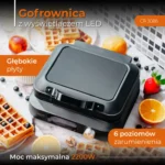 2200W Waffle Machine With LED Display Boxed Sensor 6 Degrees Flush Deep Plates For 2 Waffles Non-stick Coating - Image 4
