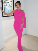 Hugcitar Fashion Solid O Neck Sleeveless Patchwork Sexy Bodycon Maxi Prom Dress Summer Women Clothes Party Festival Club Y2K - Image 3