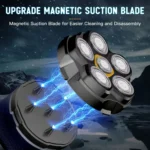 Solimpia Electric Shaver 6 Blade for Men Portable Magnetic Charging Bald Head Trimmer Multi-Functional Shaving Machine 2-pcs Set - Image 2