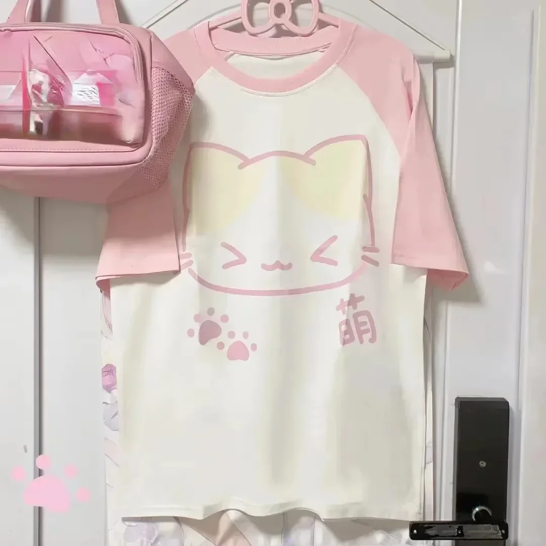 kf-S07cb111efc2e4c0dac8184340a964b2f6 Aesthetics Japanese Grunge T-shirt Y2k Harajuku Anime Cartoon Cat Tops Tees Short Sleeve Women Kawaii Clothing Streetwear - Image 1