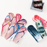 Flip-flop Ankle Sock Funny Women 3D Printing Pattern Flip Flop Socks Low Cut Floor Socks Hosiery Creative Novelty - Image 2