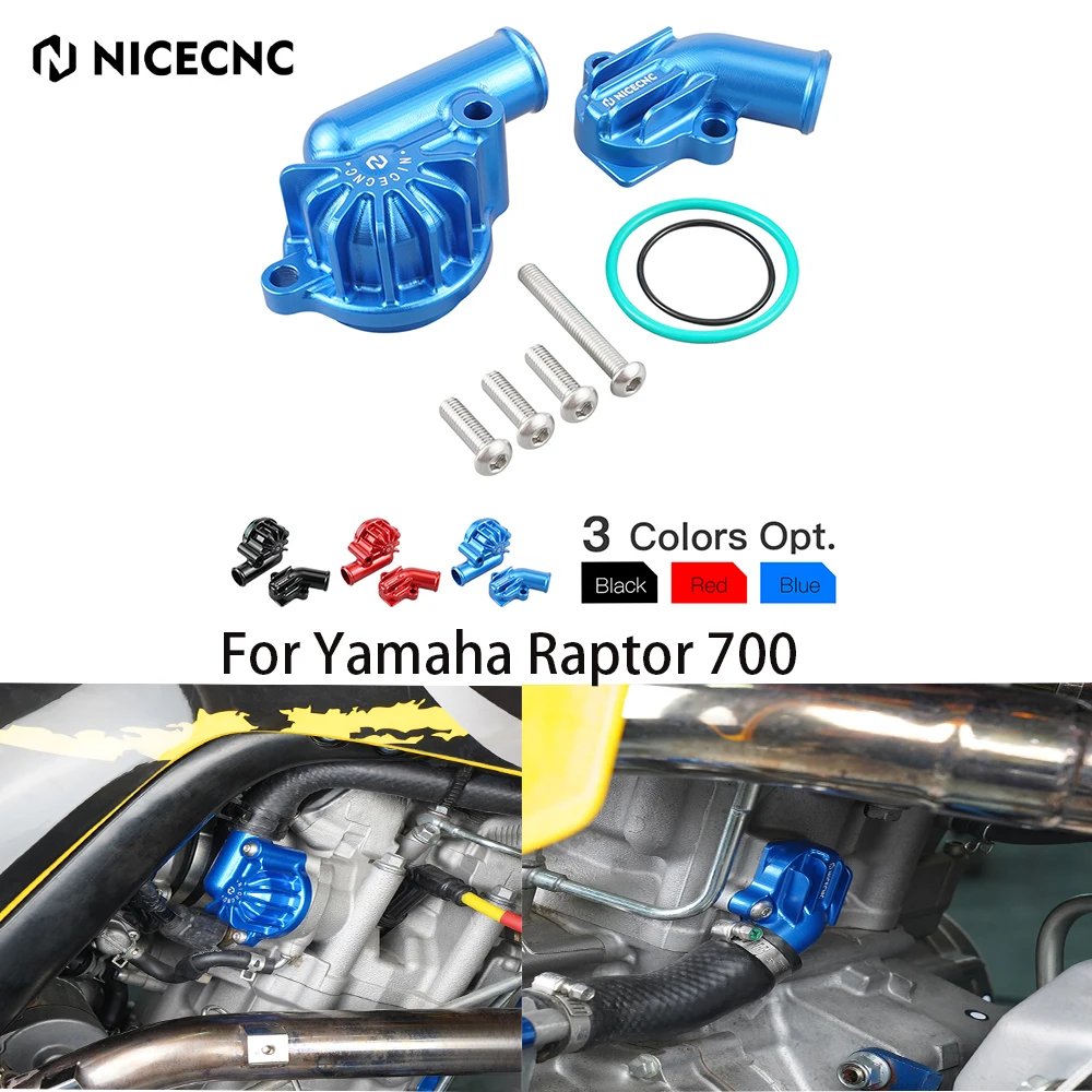 kf-S1056770d9f13412cb5a243fb15e64ca8q NICECNC Raptor 700 Water Pump Inlet & Outlet Cover For Yamaha Raptor 700 2006-2024 700R 2009 2011-2024 Billet Aluminum Leakproof - Image 1